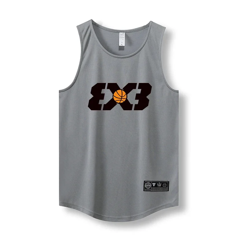 Polyester Basketball Jersey Top Quick Dry Basketball Uniform Mesh Breathable Sport Training Shirt For Men