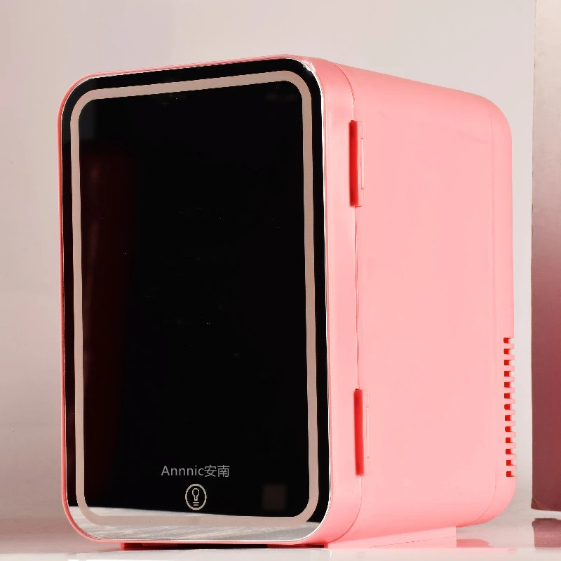 thumbnail image 1 of Espejo de belleza portátil, refrigerador pequeño para coche y hogar, doble uso, 8L, gran capacidad, calefacción, refrigeración, mini refrigerador multifunción, 1 of 5