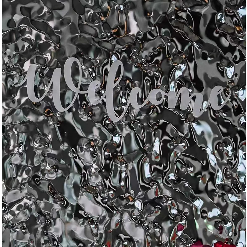 

20X30CM Plastic PET silver mirror corrugated PET background board store bag column wall party shiny decoration wedding props