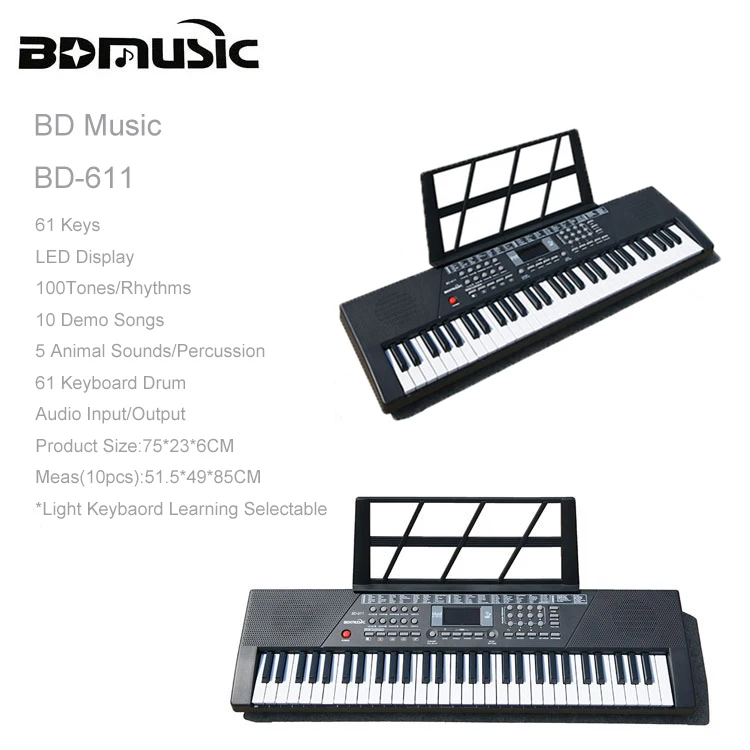 61-Keys Portable Digital Organ Piano Keyboard Multifunctional Music Toy For Kids USB Power Supply Made Of Durable Plastic