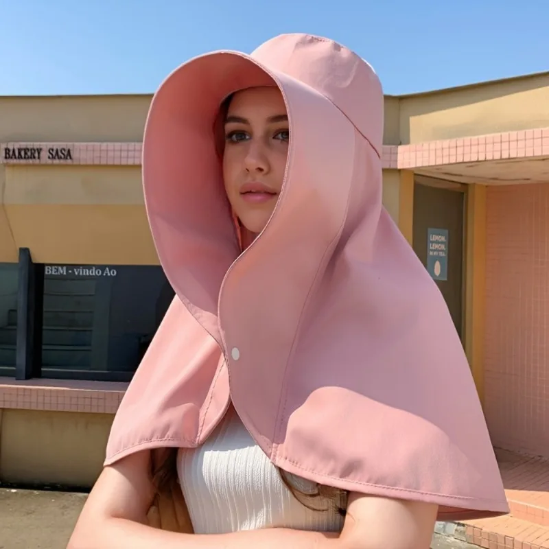 1 piece/2 pieces of large dark blue sun hat for women - breathable protection for the face, neck, and ears while walking in the outdoors and city.