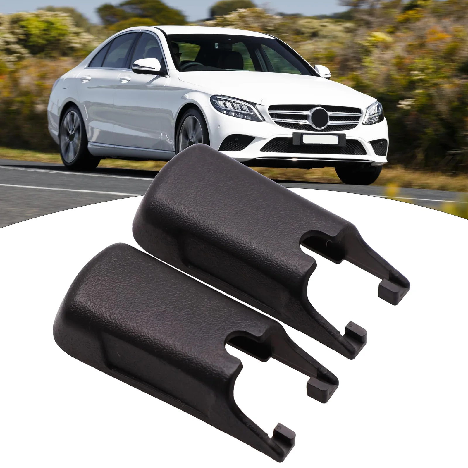 

2x For Mercedes For Benz W205 W176 W205 W213 W447 Front Wiper Blade Arm Lock Clip Right Hand Drive W000050335 Black ABS