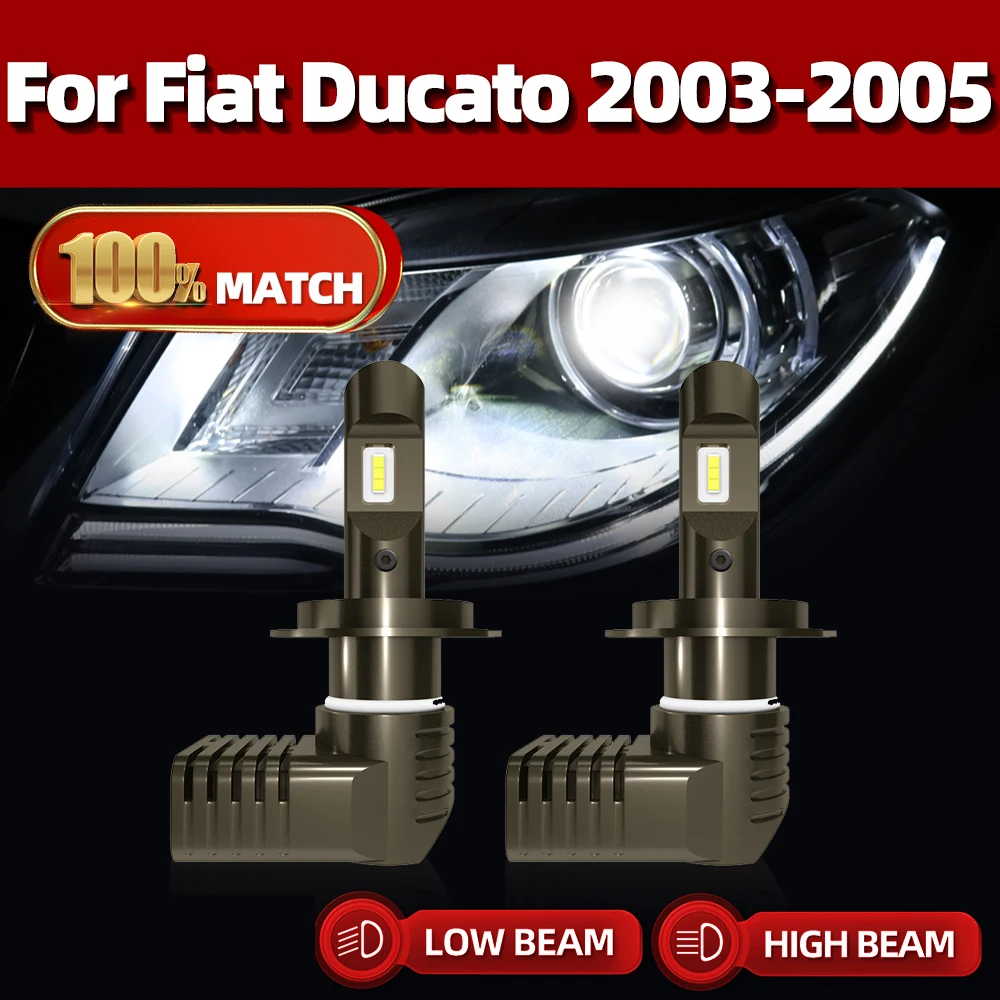 H7 LED Headlight Bulbs 120W 20000LM Turbo Lamp 12V 6000k White Plug and Play Auto Headlamps For Fiat Ducato 2003 2004 2005