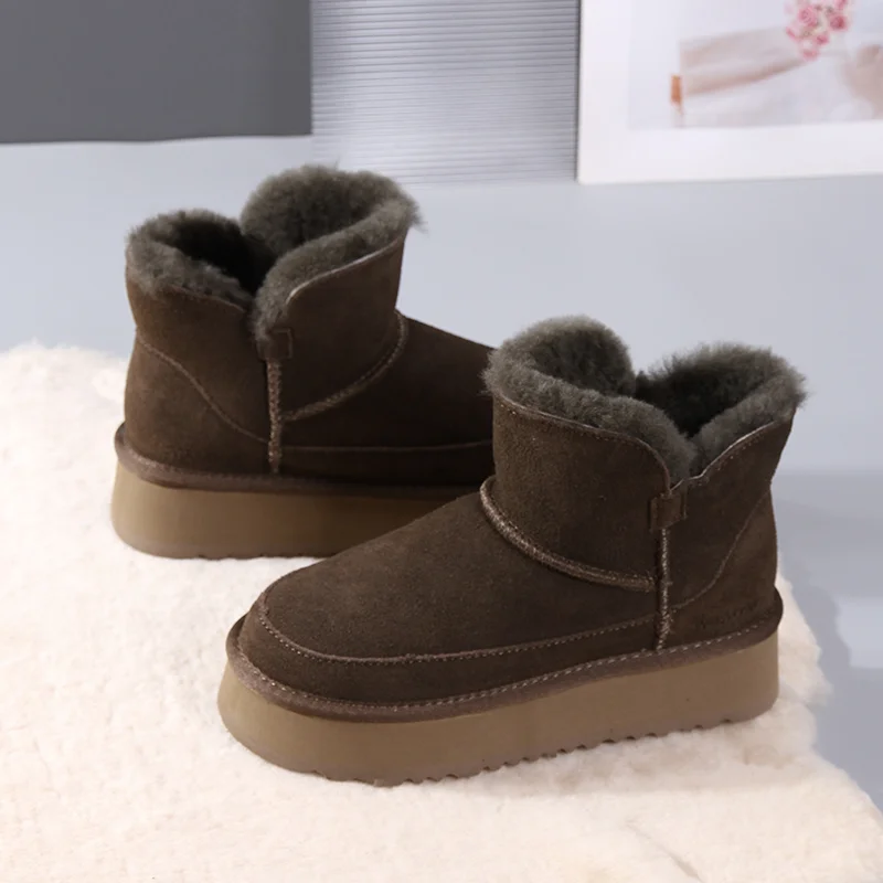 Ankle Boots Platform Women's Snow Boots Suede Plush Thermal Casual Shoes 2023 Winter Thick Gothic Fashion Shoes Women's Boots
