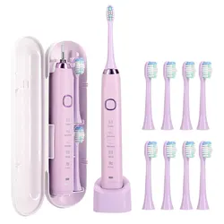Advanced Sonic Electric Toothbrush with Multiple Brush Heads and Whitening Technology (PURPLE)