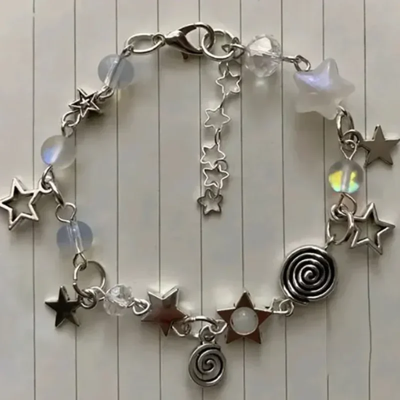 No hecho a mano Pulsera de dados con cuentas de estrella de 8 bolas pulsera gótica coqueta y2k