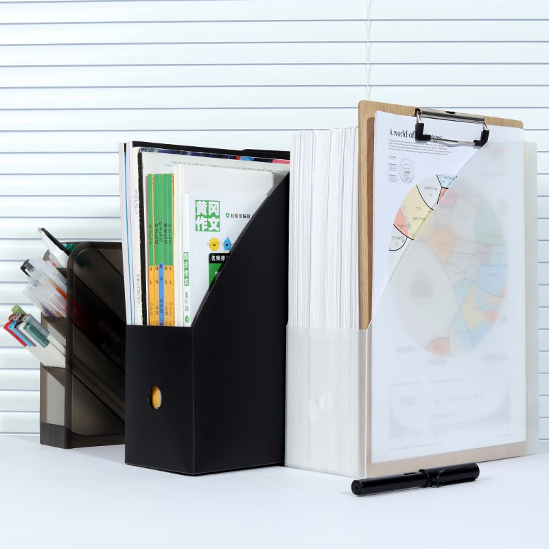 A4 Foldable Office Desktop File Organizer Book Storage Box Waterproof Student Bookstand & Storage Bin