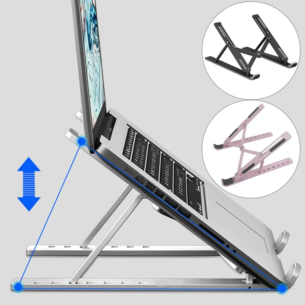 Laptop Stand For Under 14'' Notebook 7 Holes Adjustable Foldable Stand Bracket Laptop Holder Non-slip Riser For Tablet