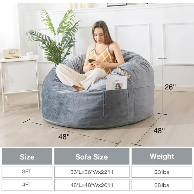Large Bean Bag Chairs Detachable Outer Cover] Large Bean Bag Chair