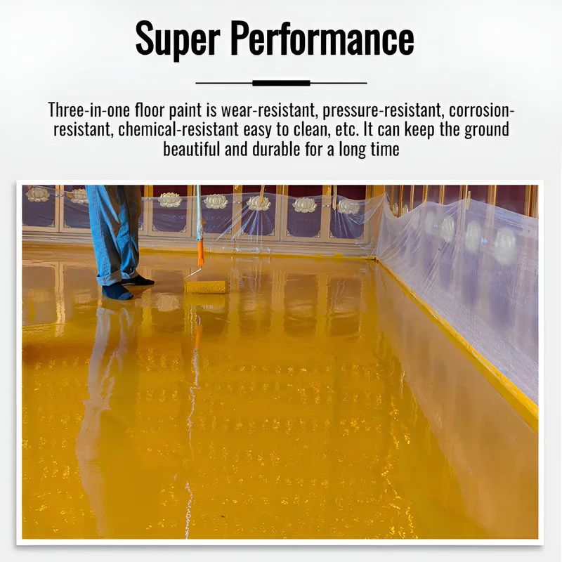 Three-in-one epoxy floor coating Cement floor household paint Water-based resin anti-wear workshop anti-static