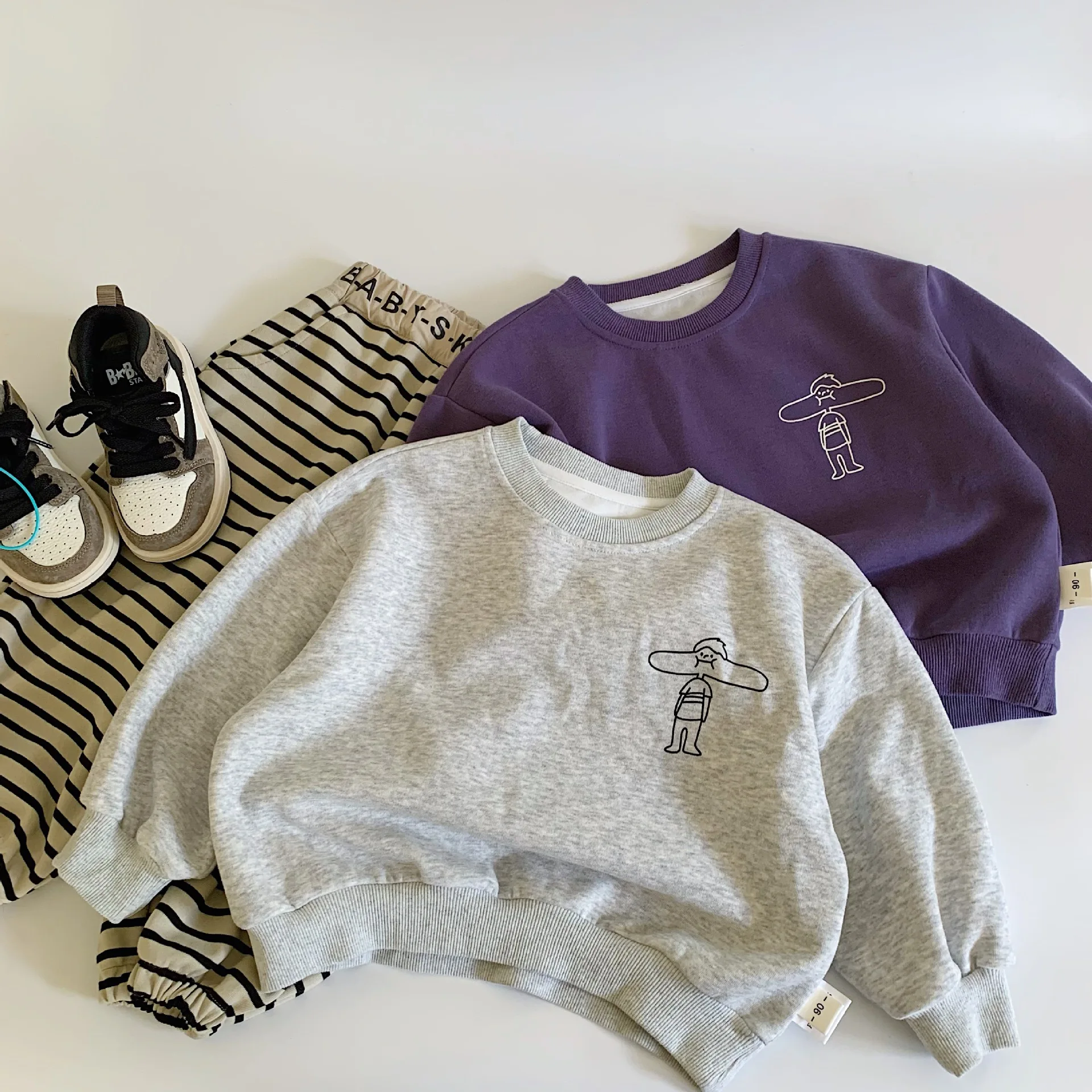 Frühling Herbst Kinder Sweatshirts 2-10 Jahre Jungen Mädchen Cartoon-Print Pullover Trainingsanzug Oberteile Koreanische Kleinkinderbekleidung für Kinderkleidung – Detail 5