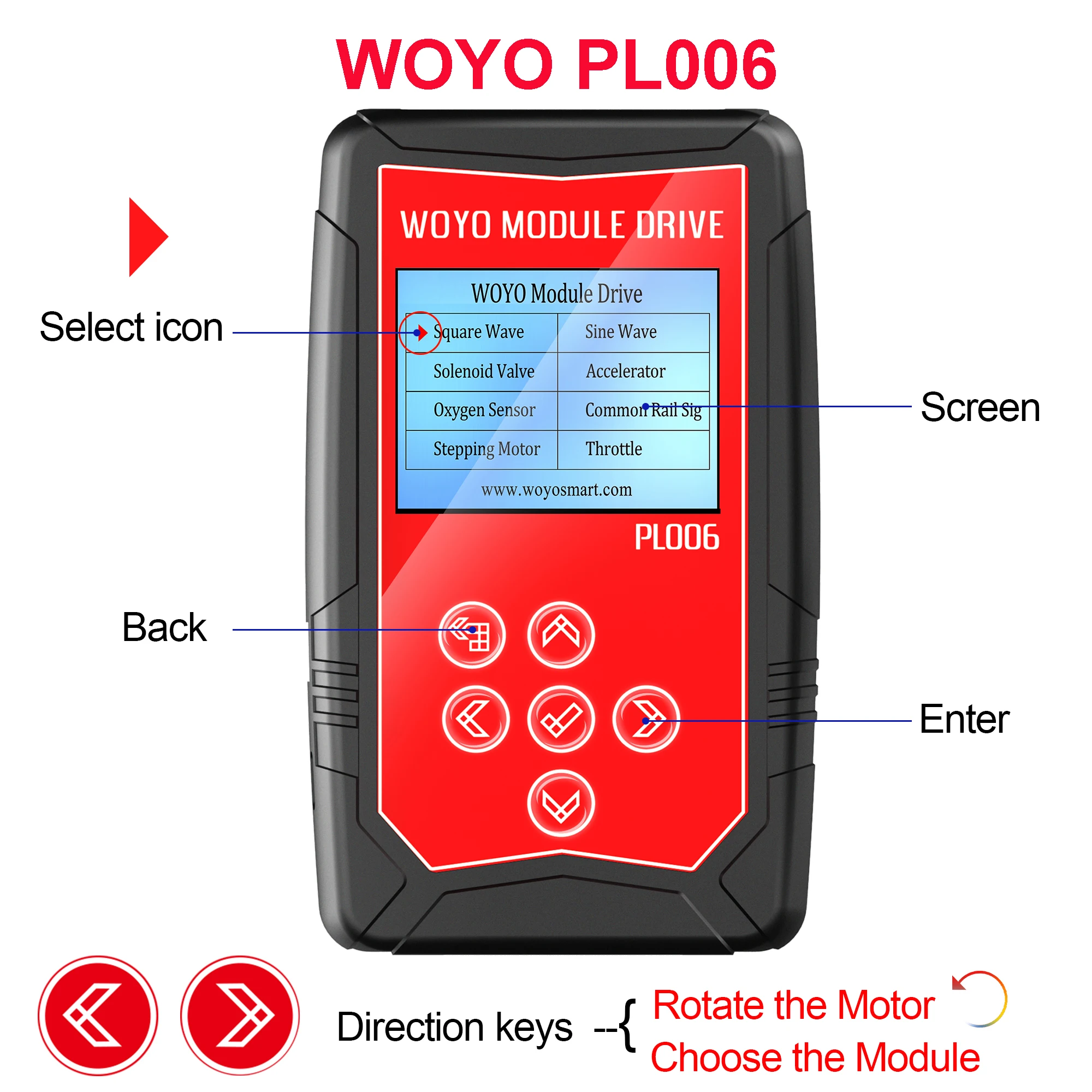 

WOYO PL006 Car Ignition Coil Tester 12V Injector Solenoid Valve Stepper Motor Signal Simulator Sensor Module Drive Moto PL 006