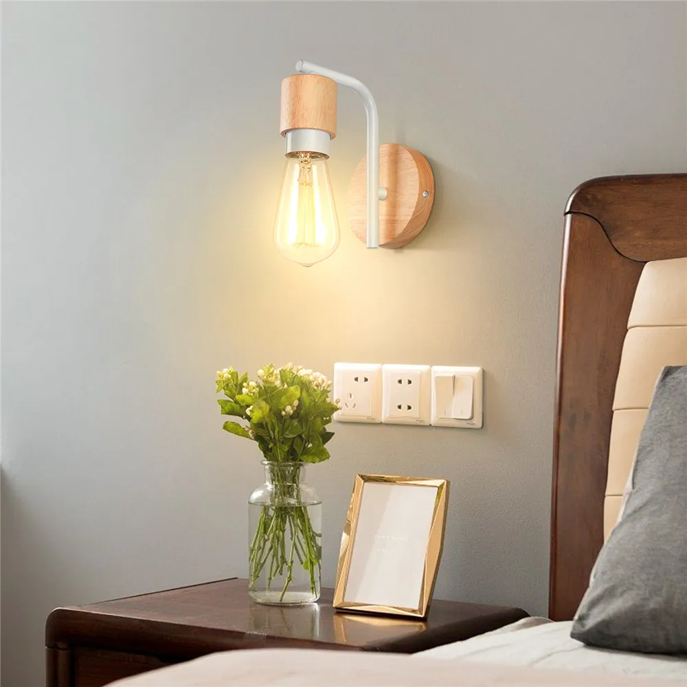 iron wood wall sconce for bedroom kitchen