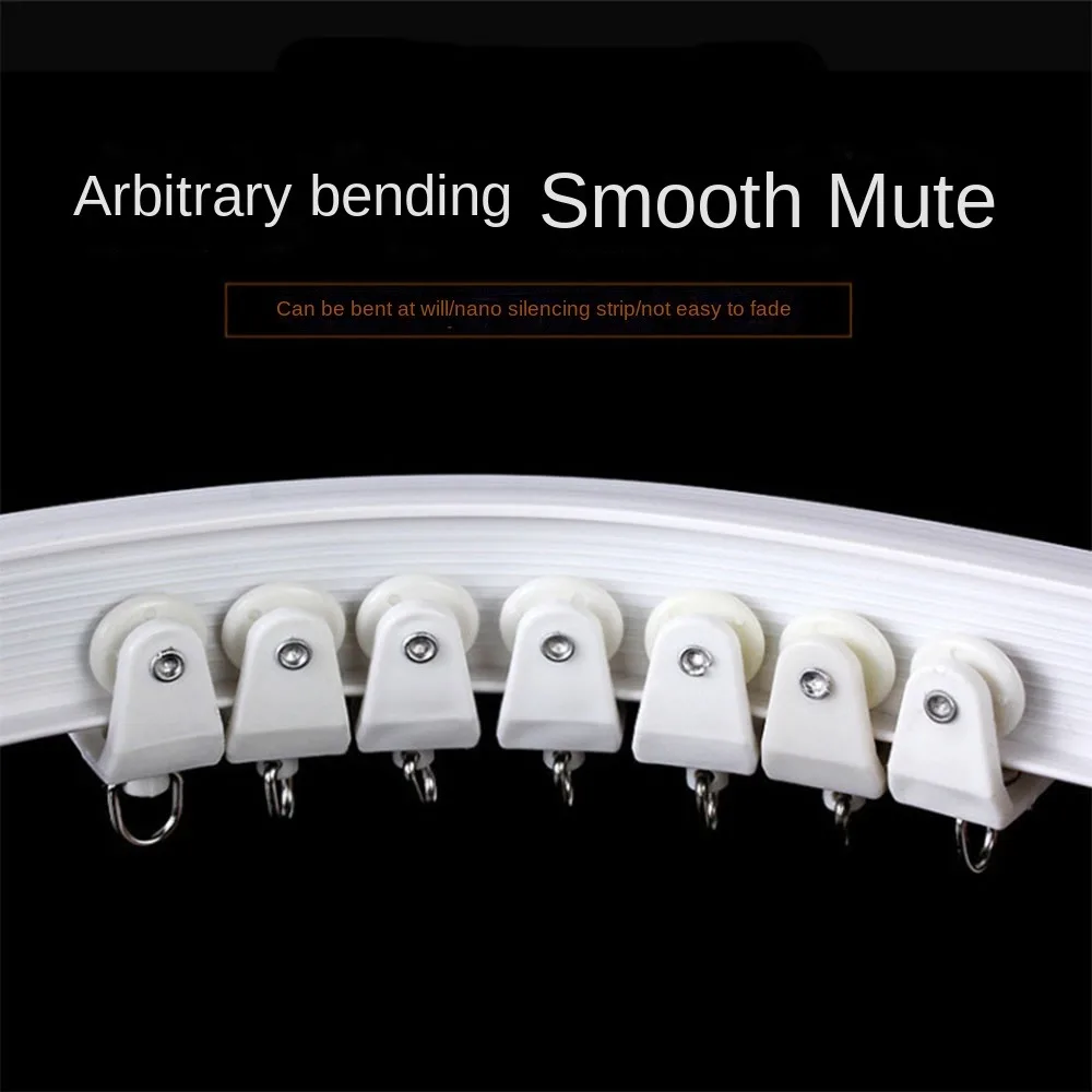 Durable 2/3m Curtain Track Flexible Bendable U-shaped Curtain Slide Rail Ceiling Wall Mount