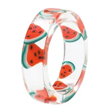 Acrylic Resin kawaii Fashion Ring For women girls watermelon Summer Knuckle Rings Jewelry Party Birthday Accessories Gifts