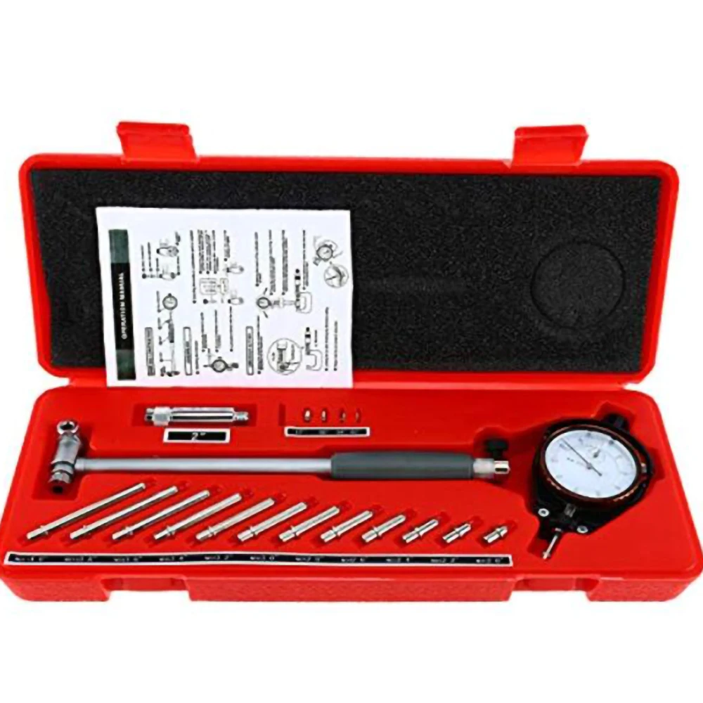 BEBANG Zylinder-Messuhr-Set 50–160 Mm – Messbereich Innenmaße, 0,01 Mm Ablesung, Mit Isolierten Griffen Und 12 Messköpfen