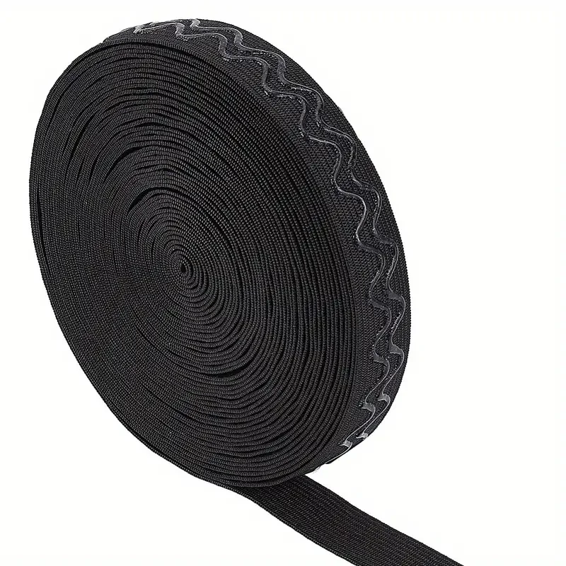 1Roll 10Meters Non-Slip Silicone Elastic Grip Tape Black Elastic Bobbin Knitted Elastic Silicone Elastic Grip Tape For Garment S