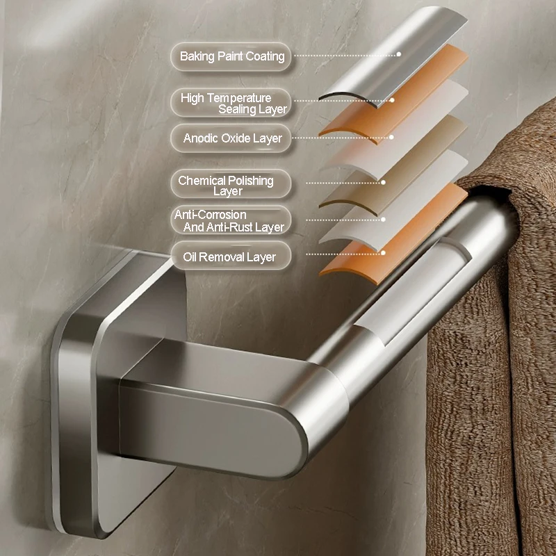 Towel Holder Bathroom Towel Holder Without Drilling Self-Adhesive Rack Rail