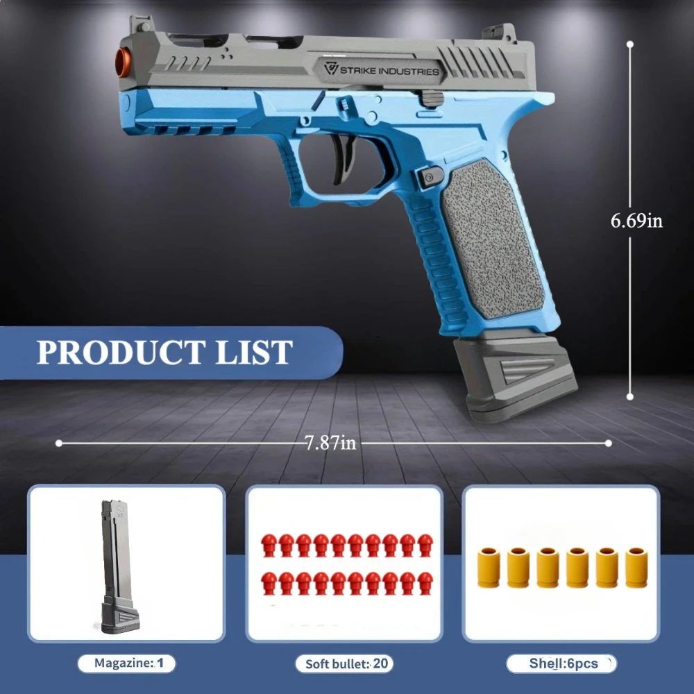 Shell Throwing Automatic Soft Bullet Toy Gun with Blowback - Outdoor Sports Shooting Game Gift