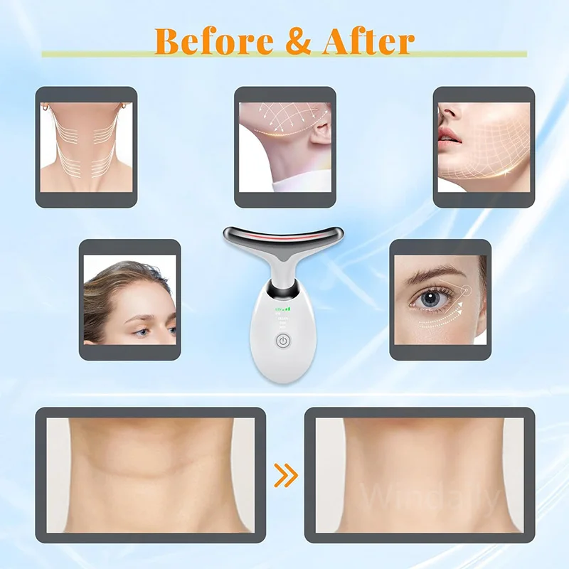 7 Colors Anti Wrinkle Facial Massager Neck Face Beauty Device Skin Tighten Facial Lift Device Reduce Double Chin Skin Care Tool Best Sellers In Beauty & Health