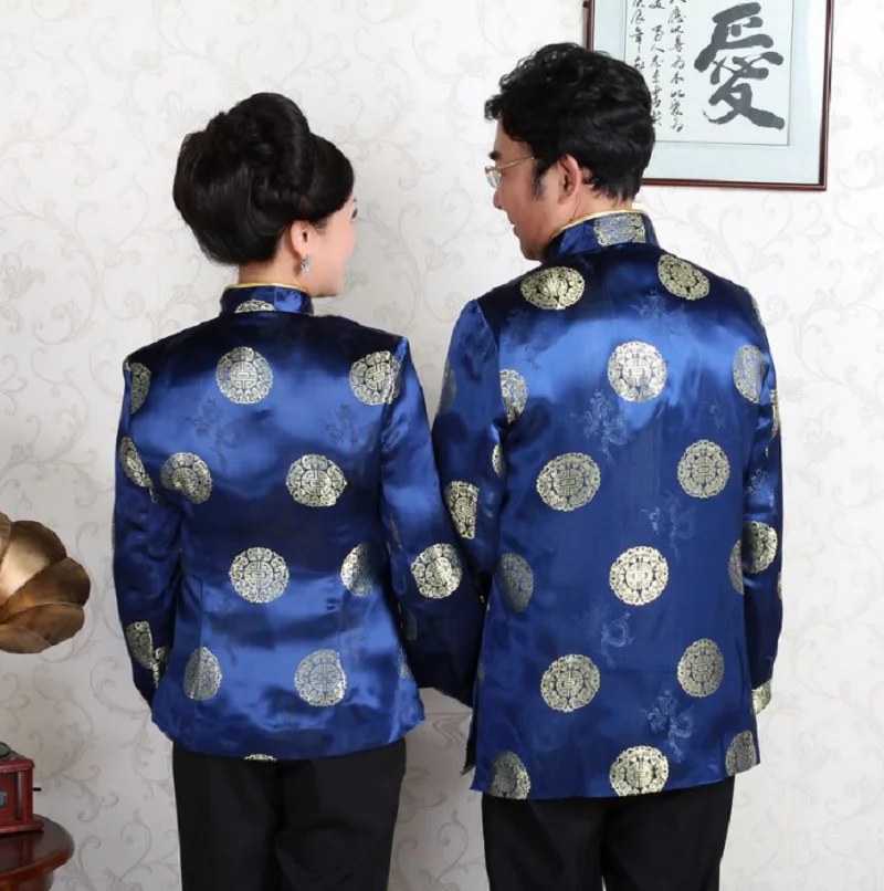 Tang Suit Chinese Traditional Satin Jacket Men Women Costume New Year Clothes Hanfu Birthday Party Style Casual Coat