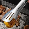 1pc Non Slip Stainless Steel Food Tongs Meat Salad Bread Clip Barbecue Grill Buffet Clamp Cooking Tools Kitchen Accessories 2