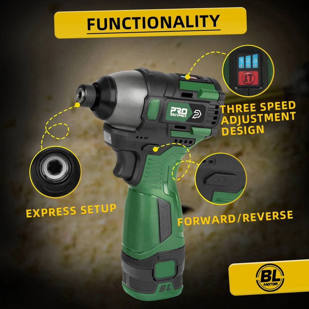 140NM Brushless Electric Screwdriver 17V Cordless Drill Screw 1500mAh Battery Rechargeable Hexagon Power Tools by PROSTORMER 5