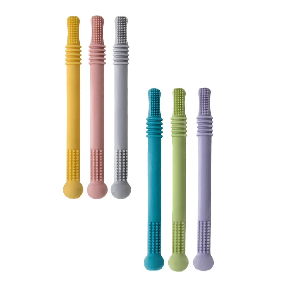 

6 Pcs Toy Children's Teething Stick Children’s Toys Baby Sticks Silica Gel Tube Plaything