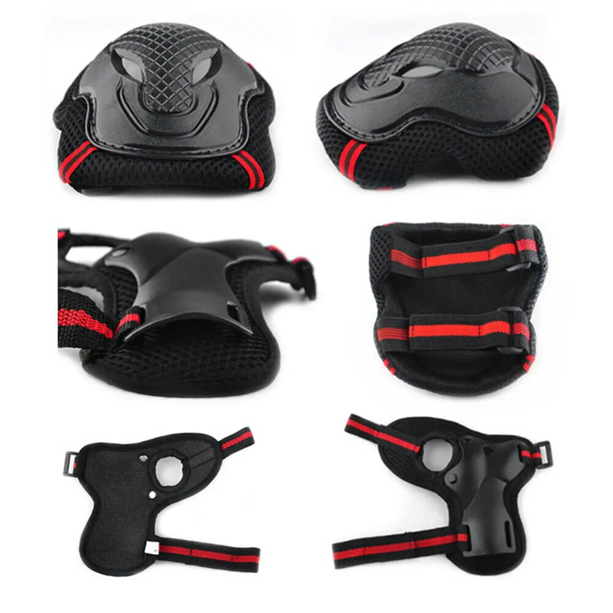 6PCS Adult Children Knee Pads Elbow Pads Wrist Mesh Design Suitable for Roller Skates Skateboards Skating Bicycles Scooters Knee Pad Elbow Pads Wrist Guards