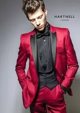 High Quality Burgundy Satin Prom Men Suit Custom Slim Fit 3 Piece Tuxedo Groom Blazer Sets Prom Suits Terno Jacket Pants Vest