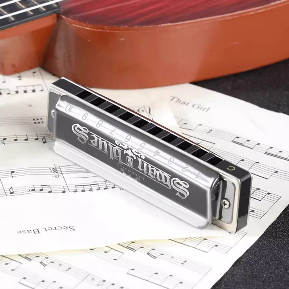 SWAN Blues Harmonica 10 holes 20 notes C key polyphonic model Suitable for beginners Musical instrument classes Hobby