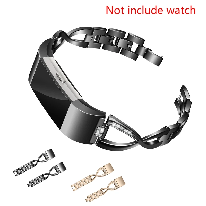 Cinturino Per Fitbit Charge 2/Fitbit Charge Hr Lady Women Diamond Band Cinturino In Acciaio Inossidabile Per Fitbit Charge1