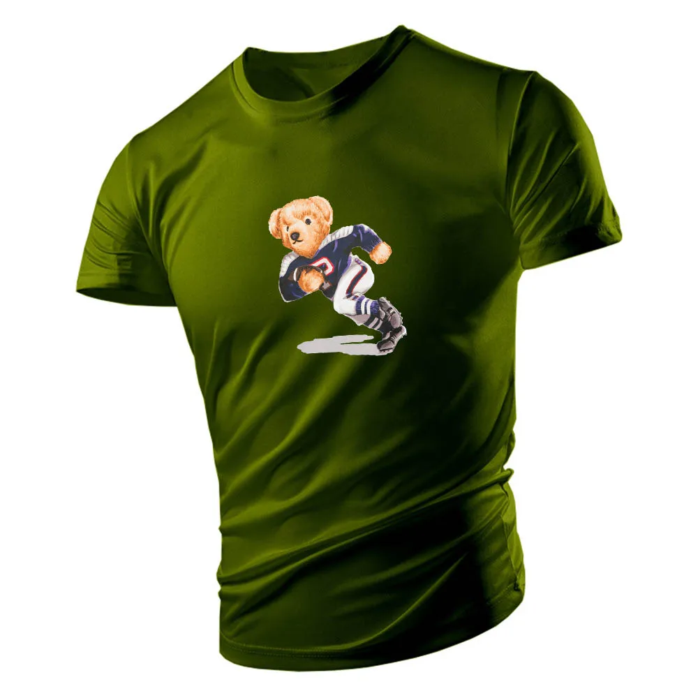 

Summer New Fashion Casual Men'S Round Neck Short Sleeve Loose Comfortable T-Shirt Quick Drying Top 2d Cartoon Character Print