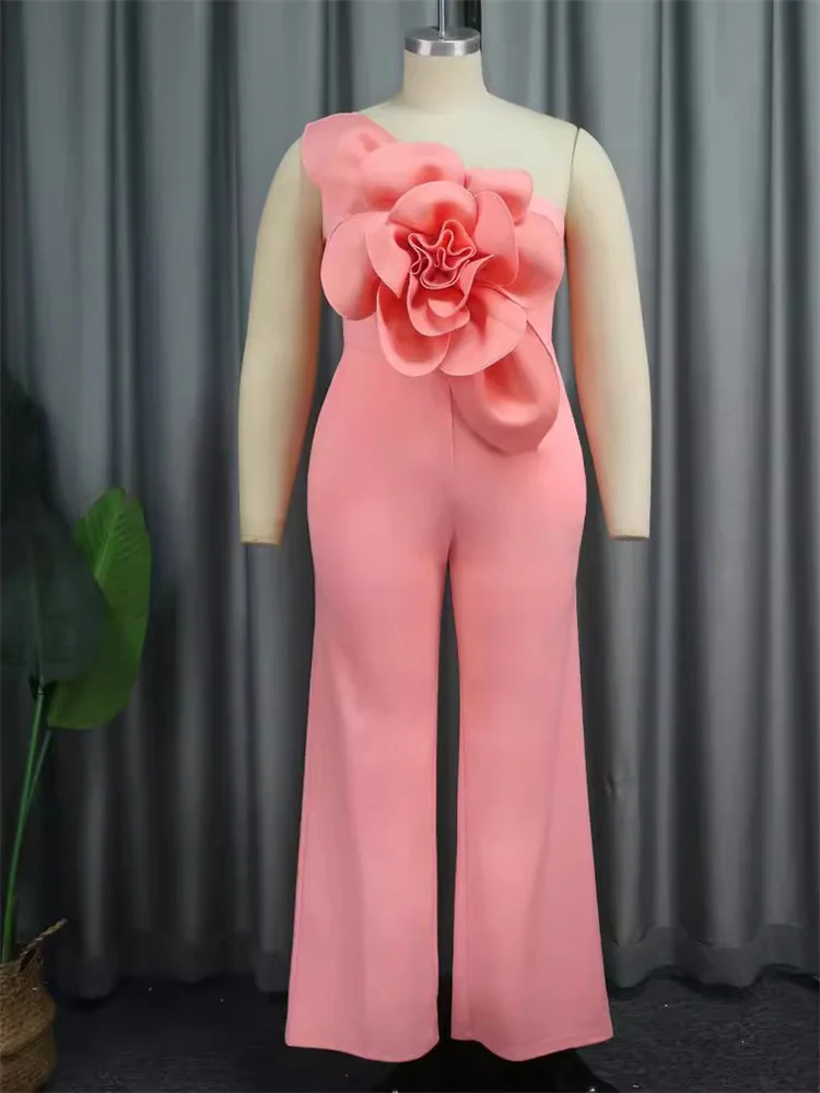 Wmstar Women Jumpsuit Flowers Single Sleeved Luxry African Romper New in Summer Fashion Street Wear Wholesale Dropshipping 2025