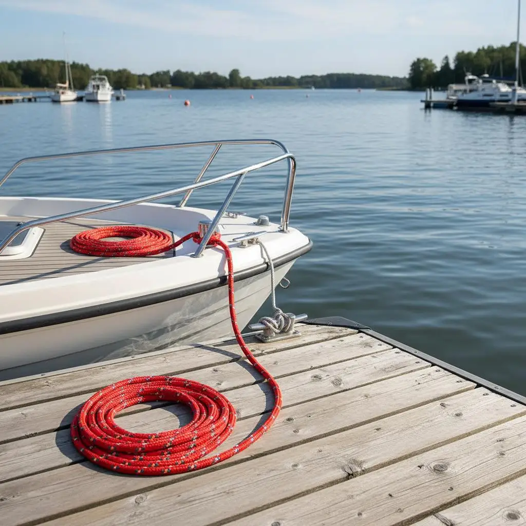 Rote Bootsleine 6 mm x 50 m aus Polypropylen, Bruchlast 240 kg, für Anlegen und vielseitigen Außeneinsatz – Detail 1