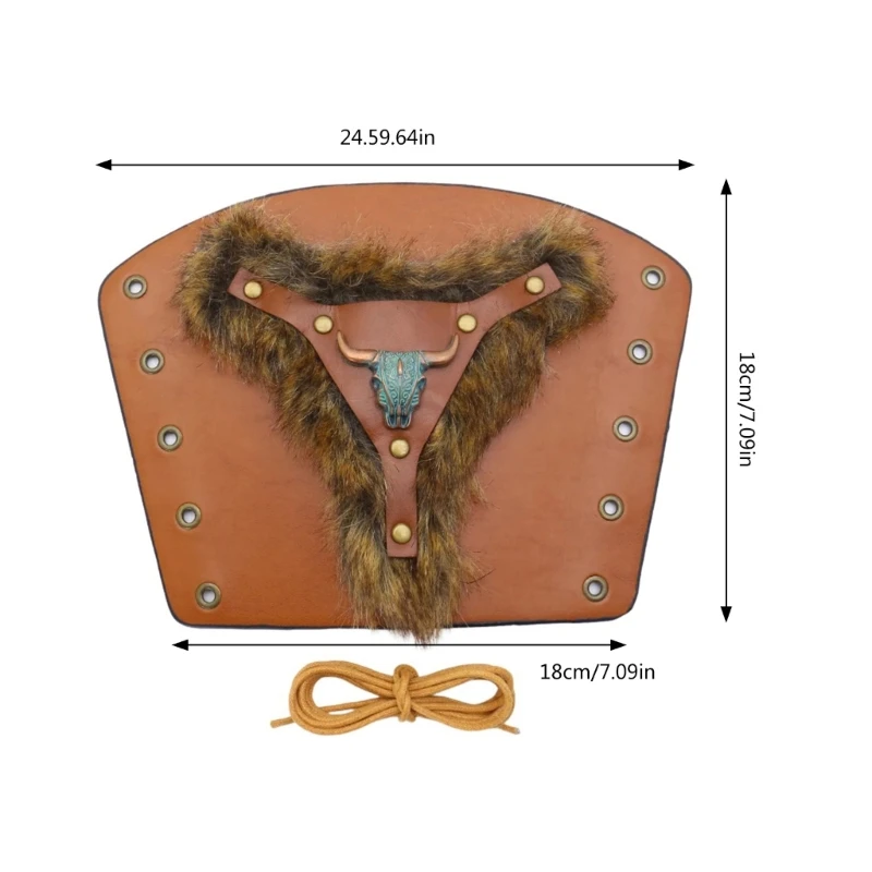 Brown Bracer Medieval Furred Wristbands Cosplay Medieval