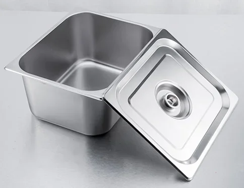 Square pots GN Pan Kitchen 304 stainless steel 1/9 1/6 1/4 1/3 Food pan Chafing et Gastronorm Pan Containers Lid 0.7 mm