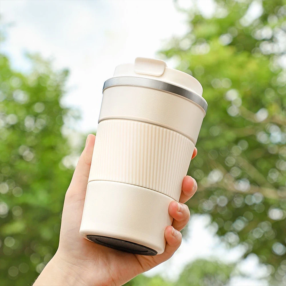 Thermal Coffee Mug-to-Go 510 ml, BPA-Free Travel Mug with Insulation,  Leak-Proof Stainless Steel Thermal Mug for Coffee and Tea on the Go, Tea Mug,White  