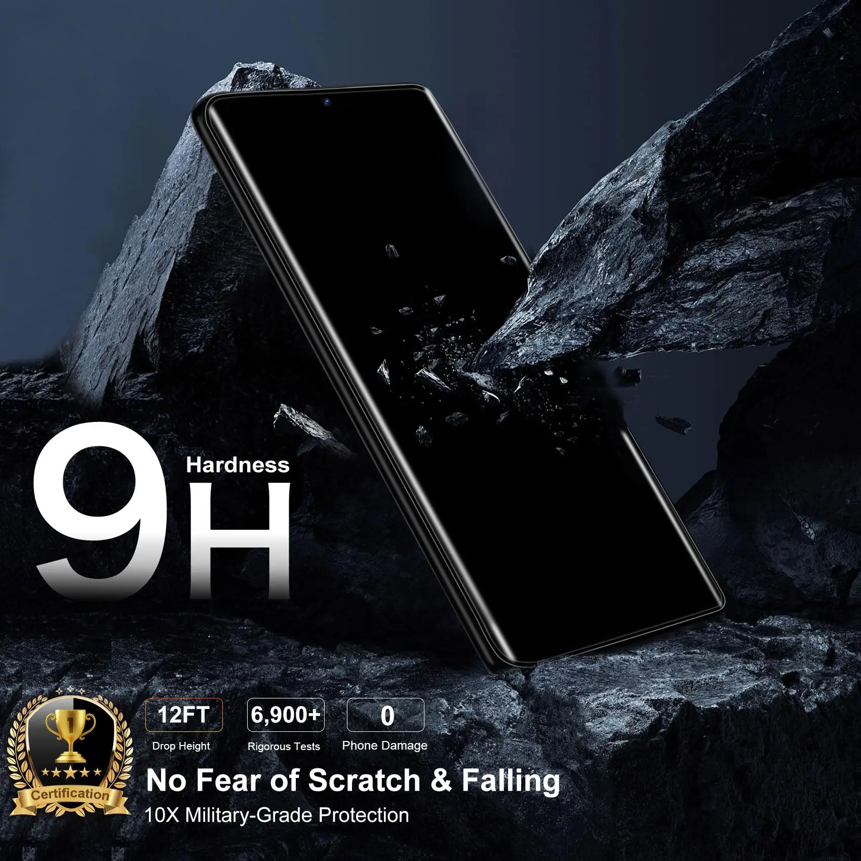 Premium 3D Screen Protector with Side Glue - Tempered Glass, HD Crystal Clarity, 9H Hardness, Anti-Scratch, Case Friendly
