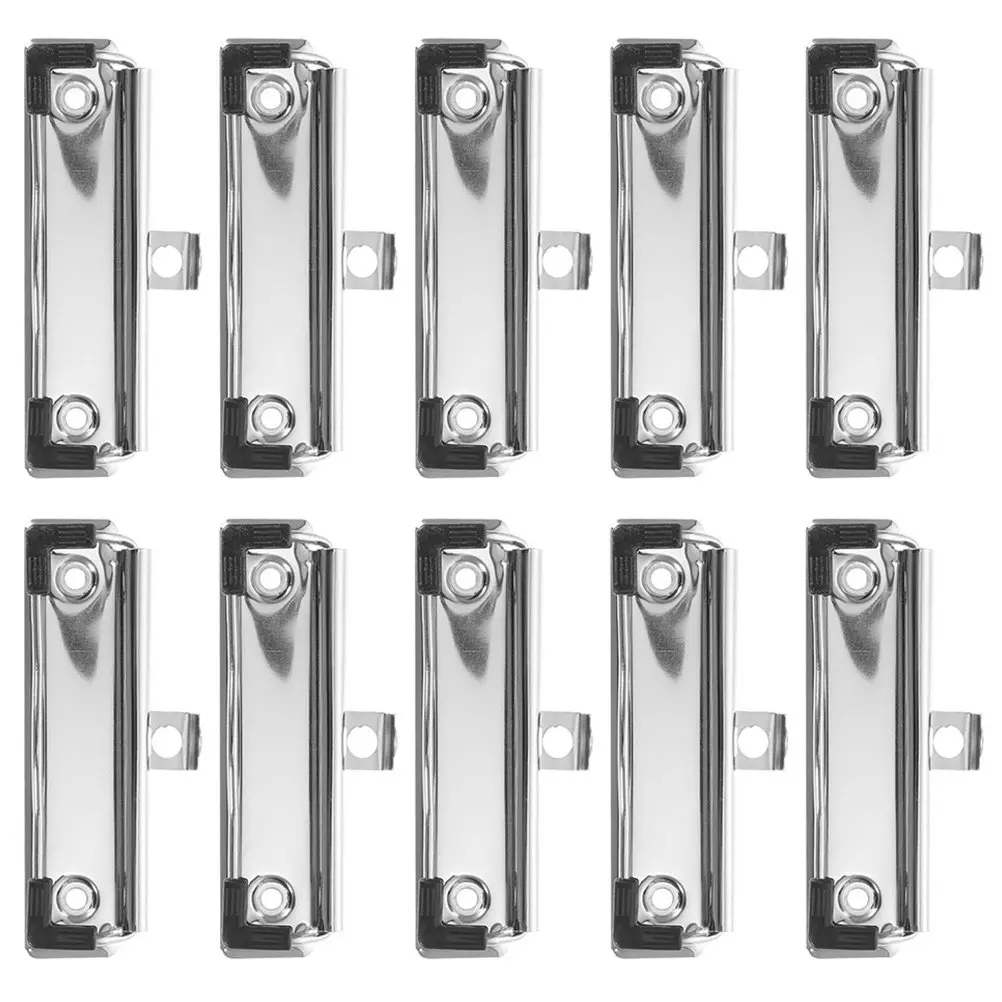 10Pcs 금속 클립보드 클립 DIY 클립보드용 강력한 그립 고무 발 사무실 학교 문구 파일 보드 하드웨어 클램프