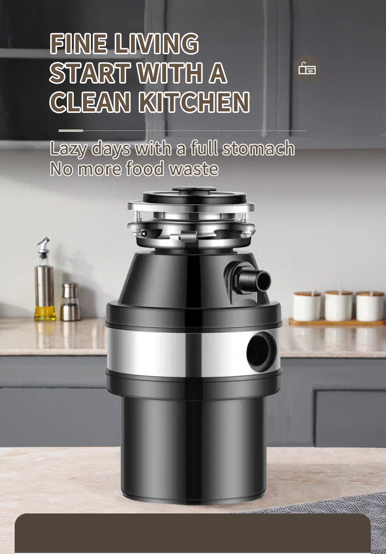 Description Picture 4 of itemDIVEDEER Kitchen Garbage Disposal Stainless Steel Food Crusher Waste Disposer for Residue Processor Air Switch Easy Install 560W
