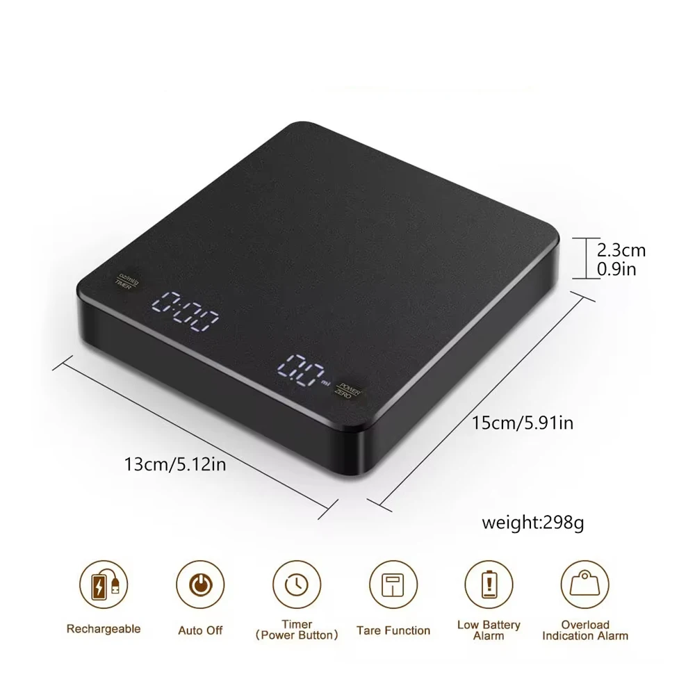 ميزان قهوة نانو مؤقت لمس