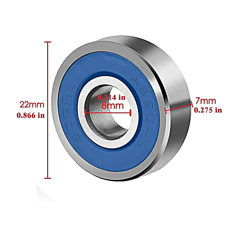 5/10pcs ABEC-9 Carbon Steel Deep Groove Ball Bearings for Longboard Skates Roller Skates Frictionless Miniature M 608RS Bearings