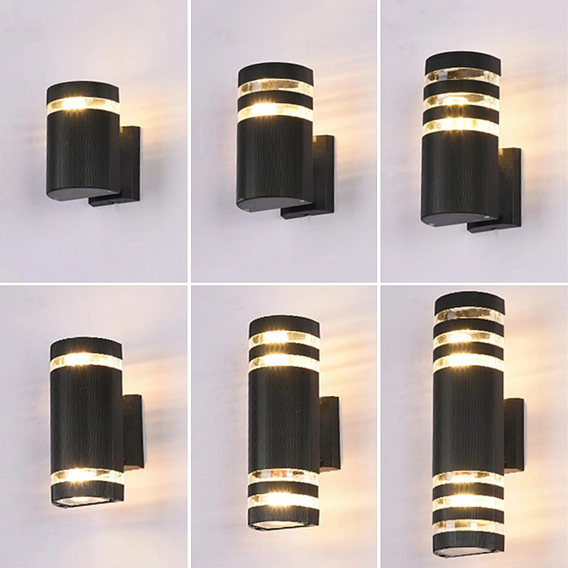 Outdoor Cylinder LED Wall Lamp Acrylic Waterproof IP65 GU10/E27 Up Down Street Sconce Garden Gate Porch Path Decor Wall Lighting wall light