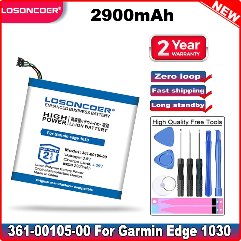 LOSONCOER 2900mAh 361-00105-00 Battery For Garmin edge 1030