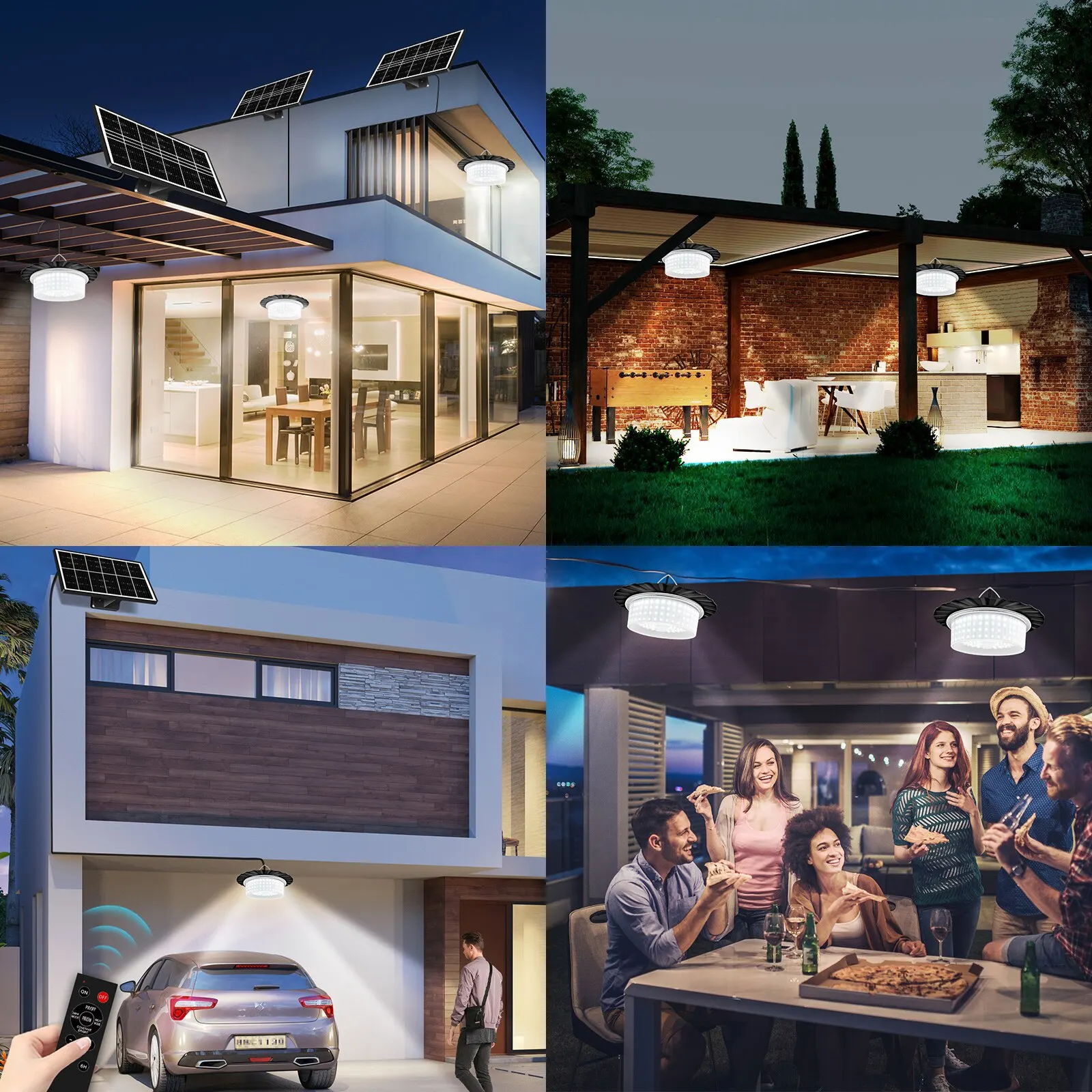 1pcs Portable Solar Pendant Light Indoor Outdoor 360°Glow 244LED Waterproof Solar Light for Shed Camping Gazebo With 5 Modes 4