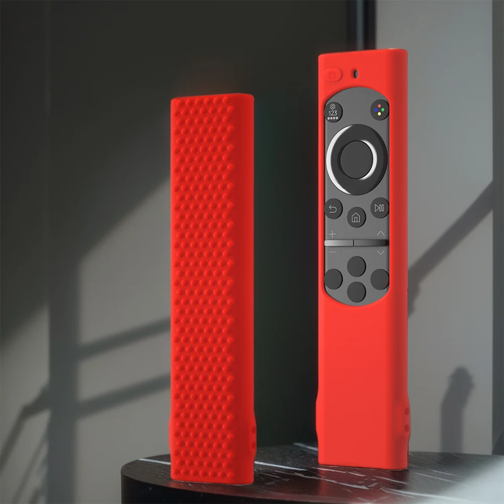 Silicone Cover Remote Control Sleeve Anti Slip Protective Cover Anti-Fall Shockproof with Lanyard for Samsung Remote BN59-01385A