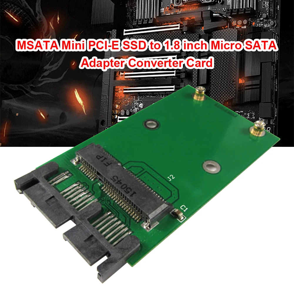 전문 컴퓨터 PC 어댑터 카드, MSATA 미니 PCIe SSD에서 1.8 인치 마이크로 SATA 어댑터 컨버터 카드