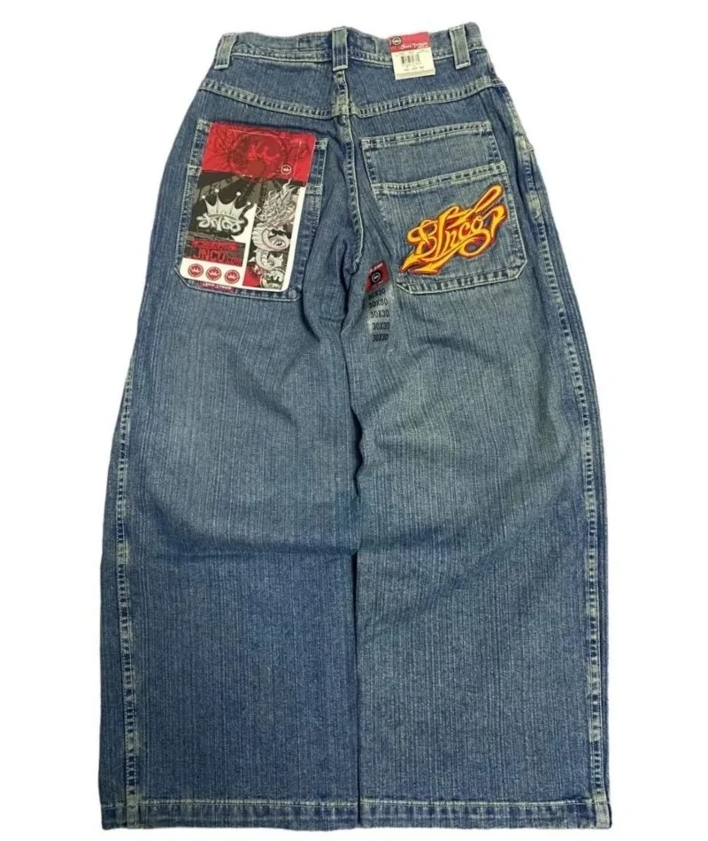 Y2K Harajuku Baggy Jeans men JNCO vintage Hip Hop Embroidered high quality jeans Goth streetwear men women Casual wide leg jeans