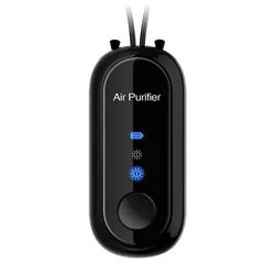 Compact Negative Ion Air Purifier with 780mAh Battery - Portable & Convenient (Black)